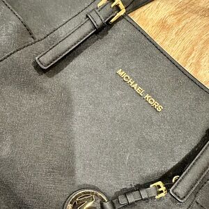 Michael Kors black saffiano tote bag